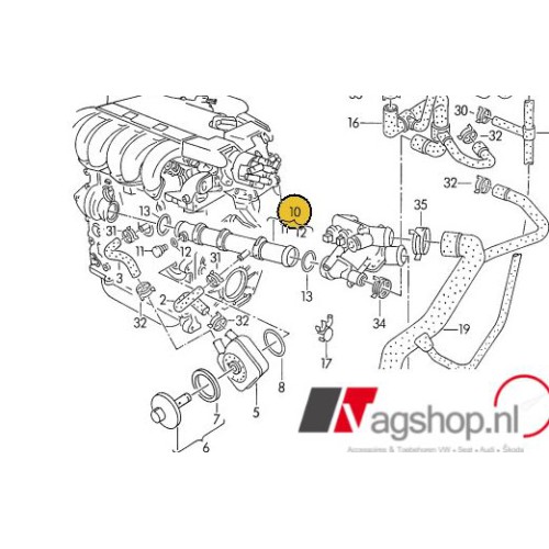 Koelvloeistofbuis  Golf 3/Corrado/Passat VR6